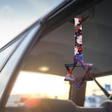 6-STAR JDM Tsurikawa Drift Subway Train Bus Handle – Universal Car Interior Hanging Charm, Galaxy Ring & Bosozoku Black Cats Pattern Retro Nylon Strap X1
