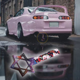 6-STAR JDM Tsurikawa Drift Subway Train Bus Handle – Universal Car Interior Hanging Charm, Galaxy Ring & Bosozoku Black Cats Pattern Retro Nylon Strap X1