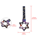 6-STAR JDM Tsurikawa Drift Subway Train Bus Handle – Universal Car Interior Hanging Charm, Galaxy Ring & Bosozoku Blue Flowers Pattern Retro Nylon Strap X1