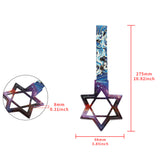 6-STAR JDM Tsurikawa Drift Subway Train Bus Handle – Universal Car Interior Hanging Charm, Galaxy Ring & Bosozoku Blue Waves Pattern Retro Nylon Strap X1
