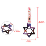 6-STAR JDM Tsurikawa Drift Subway Train Bus Handle – Universal Car Interior Hanging Charm, Galaxy Ring & Bosozoku Pink Flowers Pattern Retro Nylon Strap X1