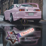 6-STAR JDM Tsurikawa Drift Subway Train Bus Handle – Universal Car Interior Hanging Charm, Galaxy Ring & Bosozoku Pink Flowers Pattern Retro Nylon Strap X1