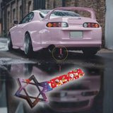 6-STAR JDM Tsurikawa Drift Subway Train Bus Handle – Universal Car Interior Hanging Charm, Galaxy Ring & Bosozoku Red Dogs Pattern Retro Nylon Strap X1