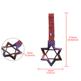 6-STAR JDM Tsurikawa Drift Subway Train Bus Handle – Universal Car Interior Hanging Charm, Galaxy Ring & Bosozoku Red Clouds Pattern Retro Nylon Strap X1