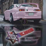 6-STAR JDM Tsurikawa Drift Subway Train Bus Handle – Universal Car Interior Hanging Charm, Galaxy Ring & Bosozoku Red Clouds Pattern Retro Nylon Strap X1