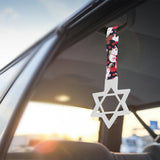 6-STAR JDM Tsurikawa Drift Subway Train Bus Handle – Universal Car Interior Hanging Charm, White Ring & Bosozoku Black Cats Pattern Retro Nylon Strap X1