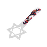 6-STAR JDM Tsurikawa Drift Subway Train Bus Handle – Universal Car Interior Hanging Charm, White Ring & Bosozoku Black Cats Pattern Retro Nylon Strap X1