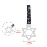 6-STAR JDM Tsurikawa Drift Subway Train Bus Handle – Universal Car Interior Hanging Charm, White Ring & Bosozoku Blue Flowers Pattern Retro Nylon Strap X1