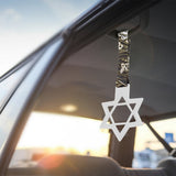 6-STAR JDM Tsurikawa Drift Subway Train Bus Handle – Universal Car Interior Hanging Charm, White Ring & Bosozoku Green Waves Pattern Retro Nylon Strap X1