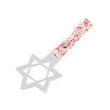 6-STAR JDM Tsurikawa Drift Subway Train Bus Handle – Universal Car Interior Hanging Charm, White Ring & Bosozoku Pink Flowers Pattern Retro Nylon Strap X1