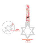 6-STAR JDM Tsurikawa Drift Subway Train Bus Handle – Universal Car Interior Hanging Charm, White Ring & Bosozoku Pink Flowers Pattern Retro Nylon Strap X1