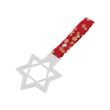 6-STAR JDM Tsurikawa Drift Subway Train Bus Handle – Universal Car Interior Hanging Charm, White Ring & Bosozoku Red Flowers Pattern Retro Nylon Strap X1