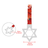6-STAR JDM Tsurikawa Drift Subway Train Bus Handle – Universal Car Interior Hanging Charm, White Ring & Bosozoku Red Waves Pattern Retro Nylon Strap X1
