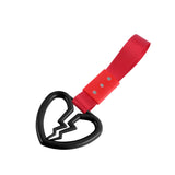 Broken Heart JDM Tsurikawa Drift Subway Train Bus Handle Strap – Universal Car Interior Hanging Charm, Red Nylon X2