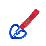 Broken Heart JDM Tsurikawa Drift Subway Train Bus Handle Strap – Universal Car Interior Hanging Charm, Red Nylon X2