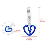 Broken Heart JDM Tsurikawa Drift Subway Train Bus Handle Strap – Universal Car Interior Hanging Charm, Silver Nylon X2