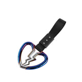 Broken Heart JDM Tsurikawa Drift Subway Train Bus Handle Strap – Universal Car Interior Hanging Charm, Black Nylon X2