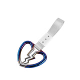 Broken Heart JDM Tsurikawa Drift Subway Train Bus Handle Strap – Universal Car Interior Hanging Charm, Silver Nylon X2
