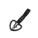 Broken Heart JDM Tsurikawa Drift Subway Train Bus Handle Strap – Universal Car Interior Hanging Charm, Black Nylon X2