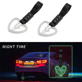 Broken Heart JDM Tsurikawa Drift Subway Train Bus Handle Strap – Universal Car Interior Hanging Charm, Black Nylon X2
