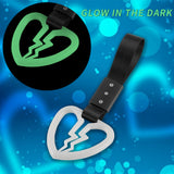 Broken Heart JDM Tsurikawa Drift Subway Train Bus Handle Strap – Universal Car Interior Hanging Charm, Black Nylon X2