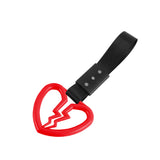Broken Heart JDM Tsurikawa Drift Subway Train Bus Handle Strap – Universal Car Interior Hanging Charm, Black Nylon X2