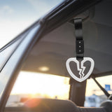 Broken Heart JDM Tsurikawa Drift Subway Train Bus Handle Strap – Universal Car Interior Hanging Charm, Black Nylon X2