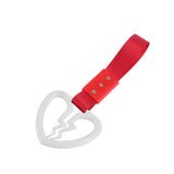 Broken Heart JDM Tsurikawa Drift Subway Train Bus Handle Strap – Universal Car Interior Hanging Charm, Red Nylon X2
