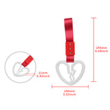 Broken Heart JDM Tsurikawa Drift Subway Train Bus Handle Strap – Universal Car Interior Hanging Charm, Red Nylon X2