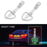 Broken Heart JDM Tsurikawa Drift Subway Train Bus Handle Strap – Universal Car Interior Hanging Charm, Silver Nylon X2