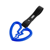 Broken Heart JDM Tsurikawa Drift Subway Train Bus Handle Strap – Universal Car Interior Hanging Charm, Black PVC X1