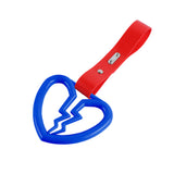Broken Heart JDM Tsurikawa Drift Subway Train Bus Handle Strap – Universal Car Interior Hanging Charm, Red PVC X1