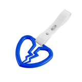 Broken Heart JDM Tsurikawa Drift Subway Train Bus Handle Strap – Universal Car Interior Hanging Charm, White PVC X2