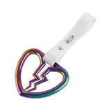 Broken Heart JDM Tsurikawa Drift Subway Train Bus Handle Strap – Universal Car Interior Hanging Charm, White PVC X2