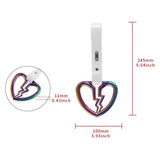 Broken Heart JDM Tsurikawa Drift Subway Train Bus Handle Strap – Universal Car Interior Hanging Charm, White PVC X2