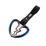 Broken Heart JDM Tsurikawa Drift Subway Train Bus Handle Strap – Universal Car Interior Hanging Charm, Black PVC X1