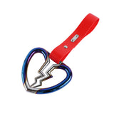 Broken Heart JDM Tsurikawa Drift Subway Train Bus Handle Strap – Universal Car Interior Hanging Charm, Red PVC X1