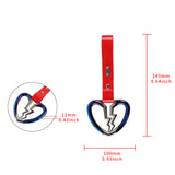 Broken Heart JDM Tsurikawa Drift Subway Train Bus Handle Strap – Universal Car Interior Hanging Charm, Red PVC X1