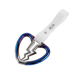 Broken Heart JDM Tsurikawa Drift Subway Train Bus Handle Strap – Universal Car Interior Hanging Charm, White PVC X2