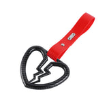 Broken Heart JDM Tsurikawa Drift Subway Train Bus Handle Strap – Universal Car Interior Hanging Charm, Red PVC X1