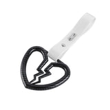 Broken Heart JDM Tsurikawa Drift Subway Train Bus Handle Strap – Universal Car Interior Hanging Charm, White PVC X2