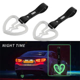 Broken Heart JDM Tsurikawa Drift Subway Train Bus Handle Strap – Universal Car Interior Hanging Charm, Black PVC X2