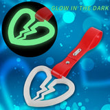 Broken Heart JDM Tsurikawa Drift Subway Train Bus Handle Strap – Universal Car Interior Hanging Charm, Red PVC X1