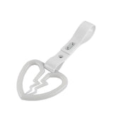 Broken Heart JDM Tsurikawa Drift Subway Train Bus Handle Strap – Universal Car Interior Hanging Charm, White PVC X2