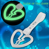 Broken Heart JDM Tsurikawa Drift Subway Train Bus Handle Strap – Universal Car Interior Hanging Charm, White PVC X1