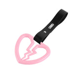 Broken Heart JDM Tsurikawa Drift Subway Train Bus Handle Strap – Universal Car Interior Hanging Charm, Black PVC X1