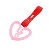 Broken Heart JDM Tsurikawa Drift Subway Train Bus Handle Strap – Universal Car Interior Hanging Charm, Red PVC X1