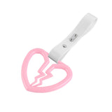Broken Heart JDM Tsurikawa Drift Subway Train Bus Handle Strap – Universal Car Interior Hanging Charm, White PVC X2