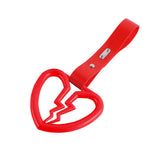 Broken Heart JDM Tsurikawa Drift Subway Train Bus Handle Strap – Universal Car Interior Hanging Charm, Red PVC X1