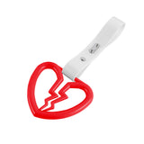 Broken Heart JDM Tsurikawa Drift Subway Train Bus Handle Strap – Universal Car Interior Hanging Charm, White PVC X2